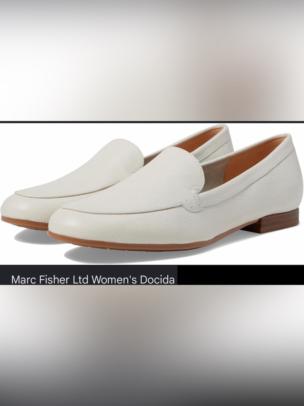 NWT Marc Fisher LTD Docida Leather Loafers Off-White Cream Size 8.5